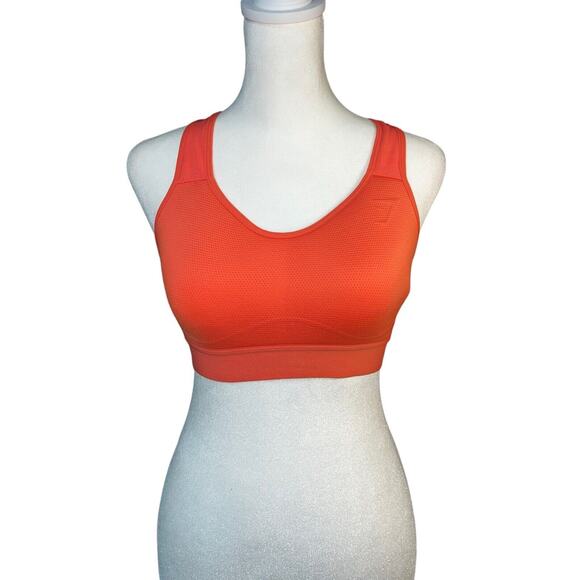 GYMSHARK Womens Lightweight High Support Training Sports Bra, Small, Coral Color - Picture 3 of 10